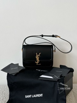YSL solferino box豆腐包小号 黑金 光面牛皮