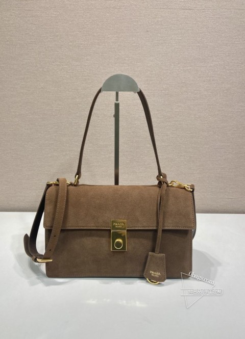 Prada普拉达 1BN023 Soft Sound手袋 麂皮/羊皮 走秀款 复刻