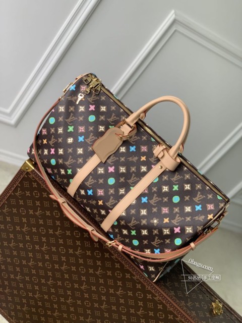 LV M24901 Keepall BANDOULIèRE 50 旅行袋，啡彩，顶级A货
