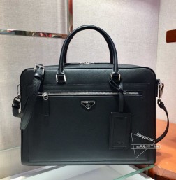 Prada 2VE016 公文包 Saffiano皮革 顶级金属配件 拆卸肩带 代购