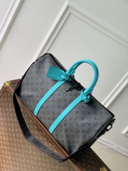 LV M11481 Keepall Bandoulière 45 旅行袋 Monogram Eclipse 尺寸浅蓝