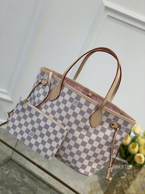 LV N41363 NEVERFULL 小号购物袋 粉里 经典手提包