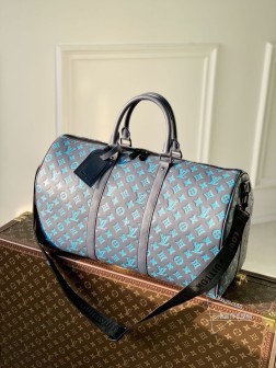 LV M46593 Keepall Bandoulière 50包,非光泽小牛皮,浮雕Monogram图案