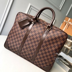 LV N41124 啡格 Porte Documents Voyage Monogram Macassar帆布