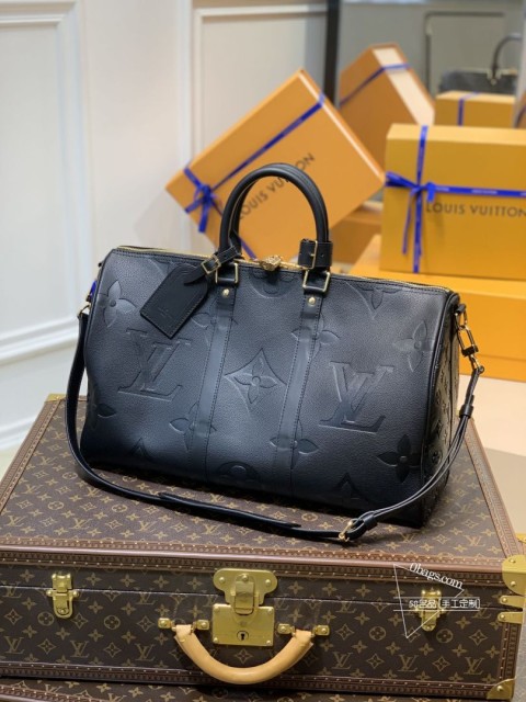 LV M45532 黑色 Keepall BANDOULIèRE 45 旅行袋 Monogram Empreinte