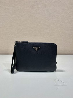 Prada 2NH024 男士手包 小号 十字纹牛皮 拖手挽带 图片