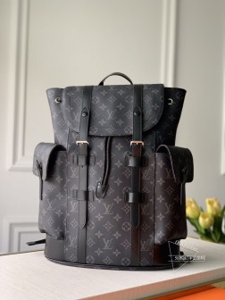 LV N41379 黑花多功能Christopher小号双肩包 Monogram帆布