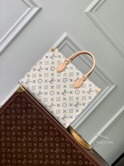 LV M24708 OnTheGo MM 四方包 妈咪袋 航海系列 白色牛仔