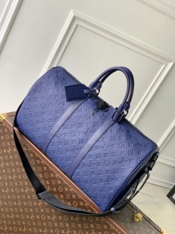 LV M44810 深蓝 Monogram Shadow 皮革 行李顶级A货