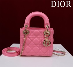 DIOR M77015-Lady戴妃三格 羊皮 Internal Composition Leather with Velvet 内里：羊绒+皮 Size 17157cm