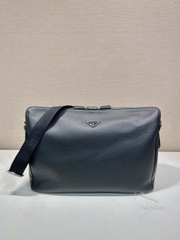 Prada 2VH185 大号 邮差包 皮革手袋 编织肩带 运动风格 代购