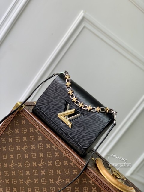 LV M24044 Twist MM LV Bloom手袋 - 黑色Epi皮革