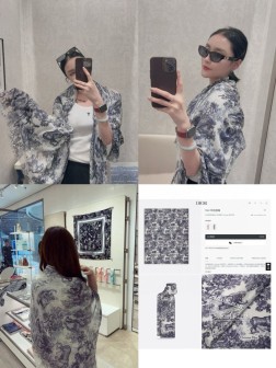 新 Dior最最新的专柜主打【D动物园大号长巾】 度假及日常都非常好搭配的款 订单私流 】一看到就想去度假 平时穿搭也非常好搭配，整个人看起来都会神采奕奕 好多不用多说，细节品质都看得清楚，绝对获赞的高规格品质 %顶级羊绒[色]