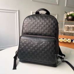LV Campus 双肩包 N40094 Damier Infini 牛皮 银色光泽 经典压纹