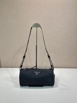 Prada 1BC233 铆钉 单肩包 进口尼龙+小牛皮 高仿 一比一
