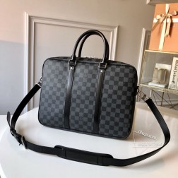 LV N41478 VOYAGE 小号公文包 Damier Graphite帆布