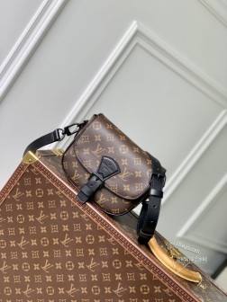 LV M47060 Montsouris小号邮差包 Monogram Macassar 涂层帆布