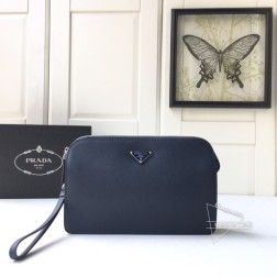 Prada普拉达 2VF056 男士手包 进口Saffiano皮革 高仿