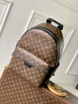 LV M46684 Discovery背包 Monogram Macassar帆布 牛皮饰边