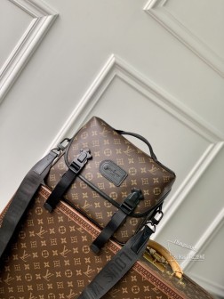 LV M46972【LV Trail 邮差包】Monogram Macassar 帆布