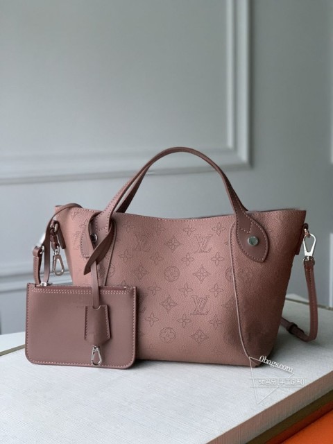 LV HINA 小号手袋 M54353 藕粉色 顶级复刻 设计双重