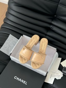 Chanel 25C春夏新款全系列链条拖鞋全系列首发 专柜有的我都有!高版本高品质鞋面牛皮 内里羊皮 584