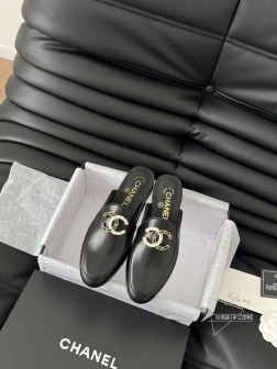 Chanel 25C新款双C乐福鞋高级手工系列鞋面牛皮天鹅绒 内里羊皮 真皮大底Size35-39 922