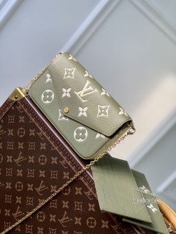 LV M64065 Pochette Félicie 链条包 Monogram Empreinte 皮革
