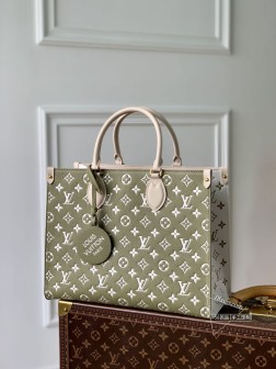 LV M46060 OnTheGo 手袋 Monogram Empreinte 牛皮革 绿色