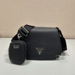 Prada 1BD293 斜跨包 进口鹿皮纹牛皮 翻盖 调节长肩带 图片