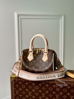 LV M46222/M46234 Speedy Bandoulière 20 手袋 Monogram 帆布、牛皮 高仿