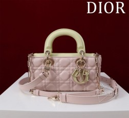 DIOR Lady-Joy小号 珐琅扣拼色羊皮 内里：羊绒+皮Size：22126.5cm