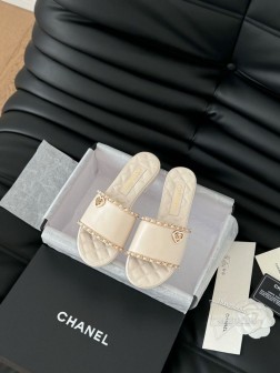 Chanel 25C春夏新款全系列链条拖鞋全系列首发 专柜有的我都有!高版本高品质鞋面牛皮 内里羊皮 593