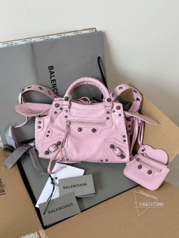 Balenciaga 机车包XS Neo Cagole 干枯玫瑰粉 顶级A货