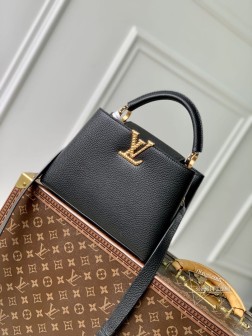 LV M24673 Capucines 手袋 黑色 Taurillon 牛皮革 Nautical 系列