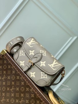 LV M46386 Diane 手袋 Monogram Empreinte 灰丝印压纹皮革