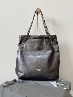 Balenciaga crush垃圾袋大号金属黑银色顶级复刻