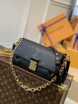 LV M45813 黑色 FAVORITE 手袋 粒面皮革 超大 Monogram 图案