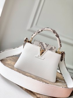 LV Capucines 迷你手袋 M96467 白色高贵牛皮 顶级复刻