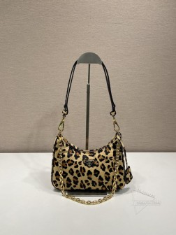 Prada普拉达 1BC204 豹纹Hobo Arqué手袋 顶级A货 尺寸