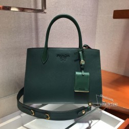 Prada普拉达 1BA155 绿色 进口粗十字牛皮+小牛皮 175代工码 高仿
