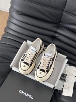 Chanel 25C隐藏款休闲小白鞋!Vintage感满满,中古复刻款get啦~小白鞋适配春夏,黑白 237