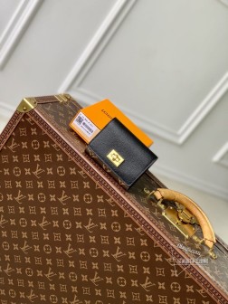LV M82640 黑色短款钱夹 Monogram 帆布 Dauphine 经典款