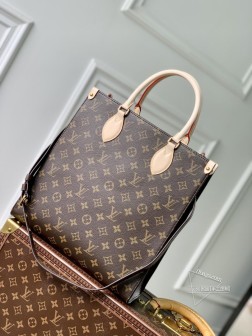 LV M46263 Sac Plat小号手袋 Monogram帆布/皮革装饰