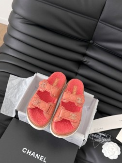 发泡大底版本 Chanel 24新款羊毛魔术贴凉鞋系列秋冬羊毛系列版本高版本 内里全羊毛 Size3 1101