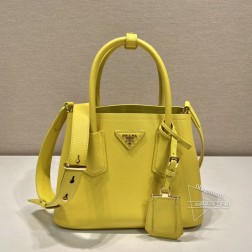 Prada普拉达 1BG443小号购物袋 Double 手袋 真皮 迷你款 高仿