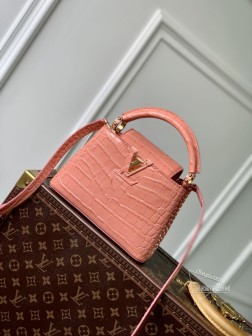 LV M48865 橙色迷你Capucines 手袋 小牛皮 进口金属饰件