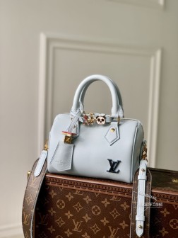 LV M24604 2024中国七夕限定 Speedy 18 天蓝色皮革手袋