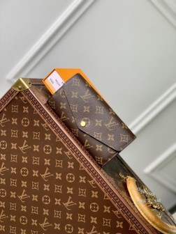 LV M60531 金扣大红信封式钱夹 Monogram帆布 19x10cm