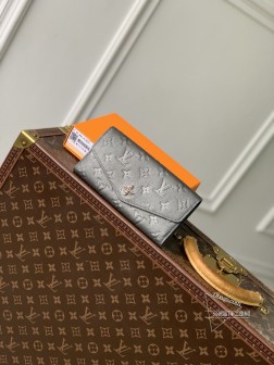 LV M12172 Sarah Wallet 珠光灰 高仿滑雪系列 皮质钱包